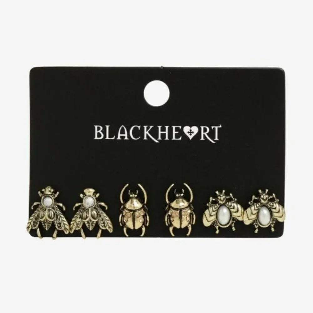 Blackheart Antique Style Bronze Insect Earring set - Picture 2 of 2